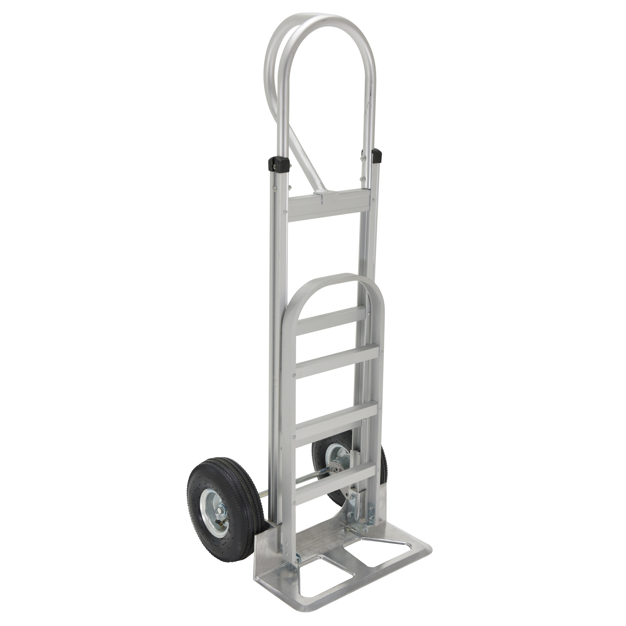 Vestil Aluminum P-Handle Hand Truck - 52.5in. Height, 500-Lb. Capacity, Pneumatic Tires, Model# ALUM-P